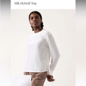 ATHLETA Silk Hybrid Top in White